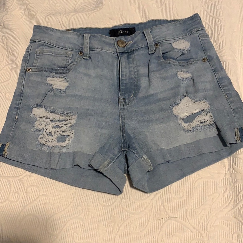 Aero Denim Shorts High Rise MIDI Sz 8